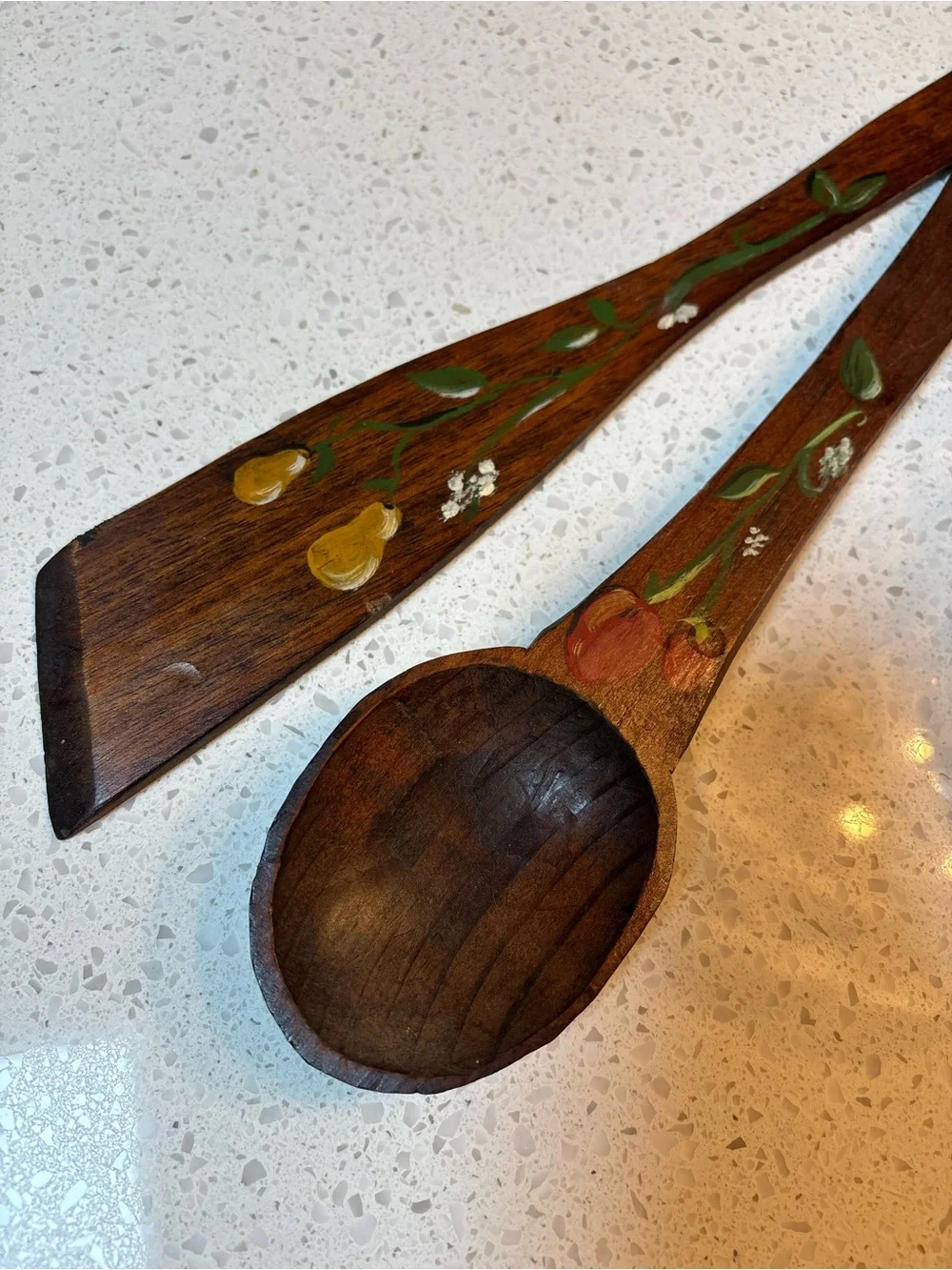 Vintage Brown Wooden Kitchen Spoon and Spatula Set - Picture 4 of 4